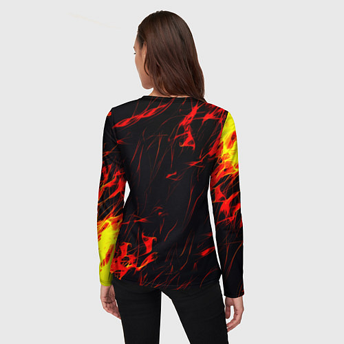 Женский лонгслив Doom огненные искры / 3D-принт – фото 4