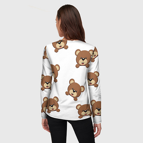 Женский лонгслив Мордашка мишки / 3D-принт – фото 4