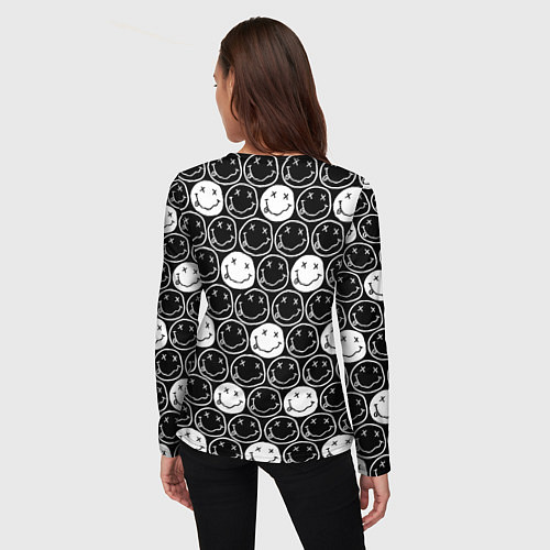 Женский лонгслив Doom x nirvana pattern / 3D-принт – фото 4