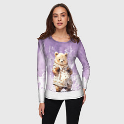 Лонгслив женский Умилительный мишка, цвет: 3D-принт — фото 2