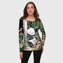 Лонгслив женский Панда в лесу, цвет: 3D-принт — фото 2