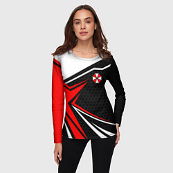 Лонгслив женский Umbrella - red uniform, цвет: 3D-принт — фото 2