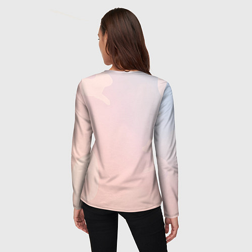 Женский лонгслив Маленький слоненок с мороженым пускает пузыри / 3D-принт – фото 4