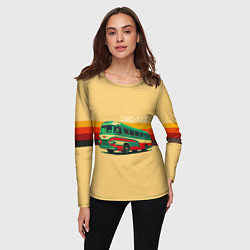 Лонгслив женский Ретро автобус ЗИС-127 поп-арт, цвет: 3D-принт — фото 2