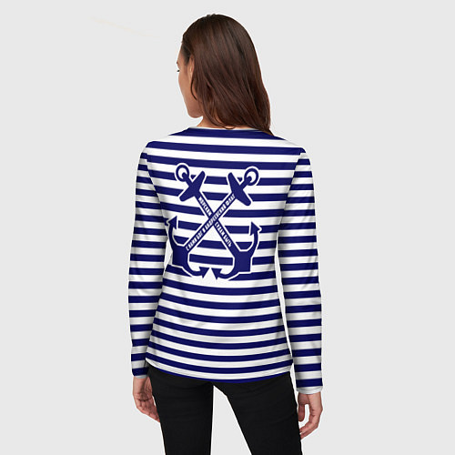 Женский лонгслив ВМФ - герб России / 3D-принт – фото 4