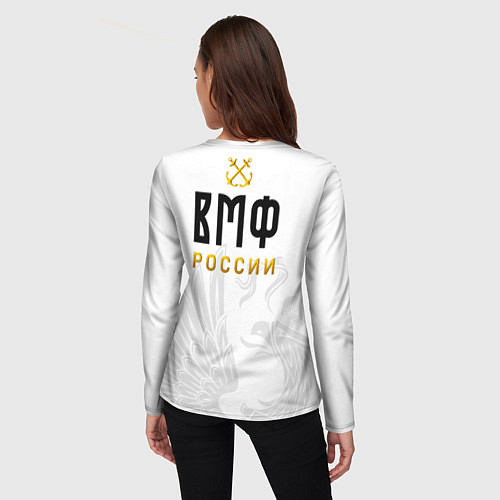 Женский лонгслив ВМФ России с эмблемой войск / 3D-принт – фото 4