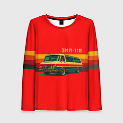 Женский лонгслив Ретро автобус ЗИЛ-118 поп-арт