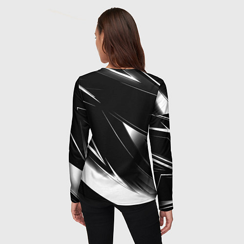 Женский лонгслив Juventus geometry stripes black / 3D-принт – фото 4
