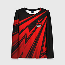 Женский лонгслив Митсубиси - красные молнии