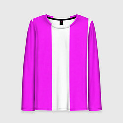 Лонгслив женский Color white and pink, цвет: 3D-принт
