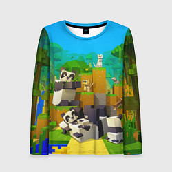 Лонгслив женский Майнкрафт - панды, цвет: 3D-принт