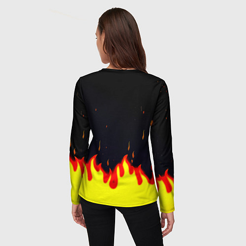Женский лонгслив Monaco огненный стиль / 3D-принт – фото 4