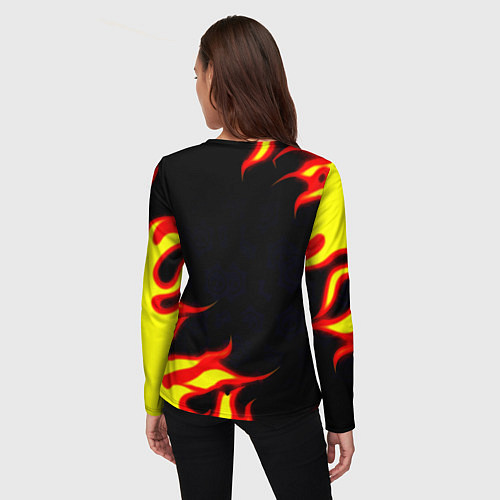 Женский лонгслив Монако огненный фон текстура / 3D-принт – фото 4