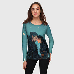 Лонгслив женский Йеннифэр и Геральт под снегом, цвет: 3D-принт — фото 2