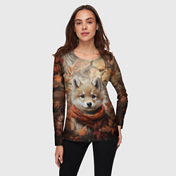 Лонгслив женский Осенний волчонок, цвет: 3D-принт — фото 2