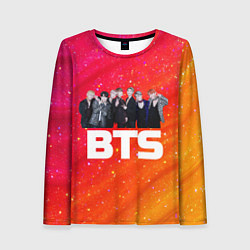 Лонгслив женский BTS блестящий фон, цвет: 3D-принт