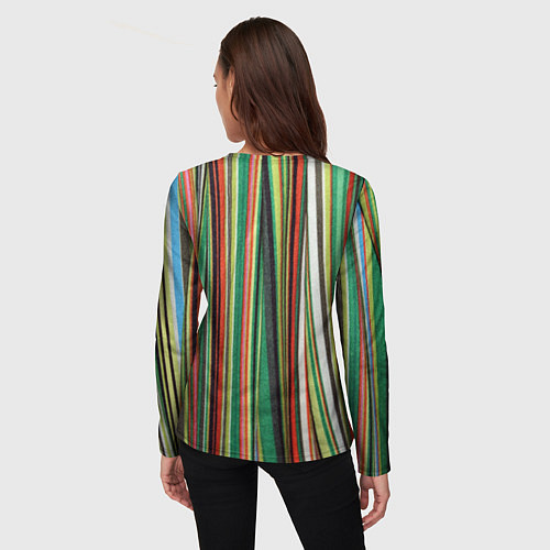 Женский лонгслив Полоски ткани / 3D-принт – фото 4