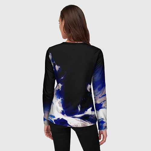 Женский лонгслив Синее пламя / 3D-принт – фото 4