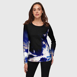 Лонгслив женский Синее пламя, цвет: 3D-принт — фото 2