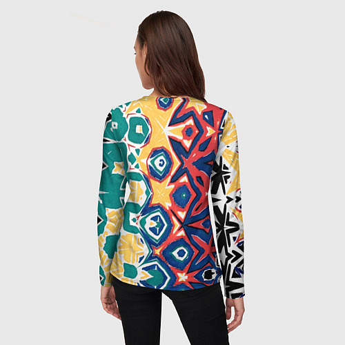 Женский лонгслив Метаморфоза цвета и узора / 3D-принт – фото 4
