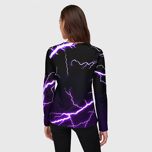 Женский лонгслив Манчестер молнии шторм неон / 3D-принт – фото 4