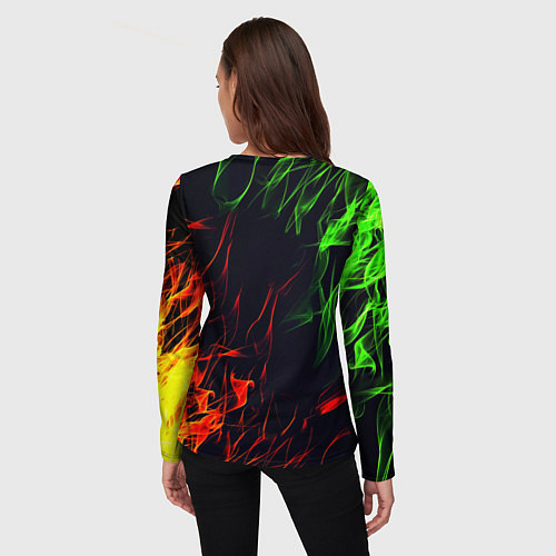 Женский лонгслив Borussia flame toxic / 3D-принт – фото 4