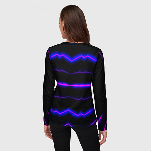 Женский лонгслив Color multicoloured neon stripes / 3D-принт – фото 4