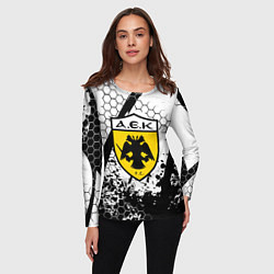 Лонгслив женский AEK броня текстура краски, цвет: 3D-принт — фото 2