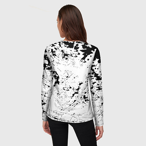 Женский лонгслив Borussia черно белые краски / 3D-принт – фото 4