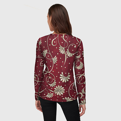 Женский лонгслив Красный бархат / 3D-принт – фото 4