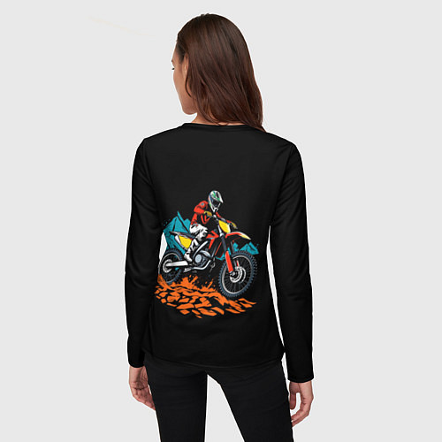 Женский лонгслив Motocross mountains / 3D-принт – фото 4