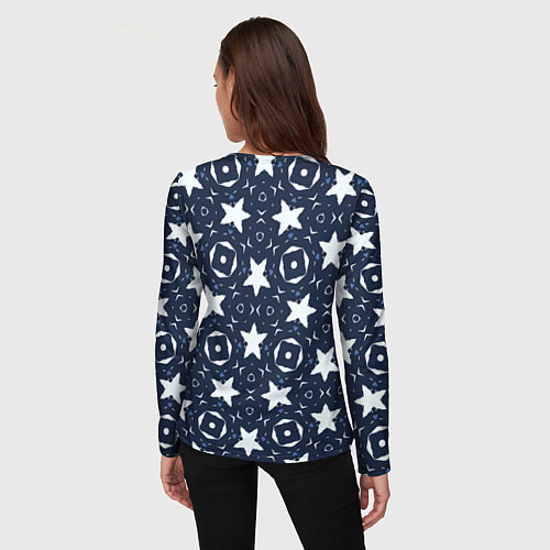 Женский лонгслив Звезды, квадраты, сердечки / 3D-принт – фото 4