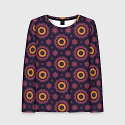 Лонгслив женский Фиолетово-розовые персидские звезды, цвет: 3D-принт