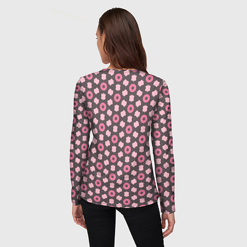 Женский лонгслив Абстрактная розовая текстура / 3D-принт – фото 4