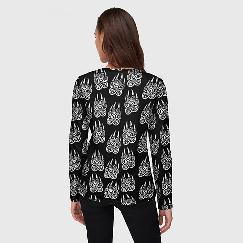 Женский лонгслив Barcelona лапы лес / 3D-принт – фото 4