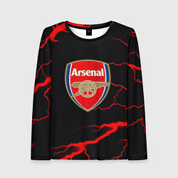 Женский лонгслив Arsenal красные молнии