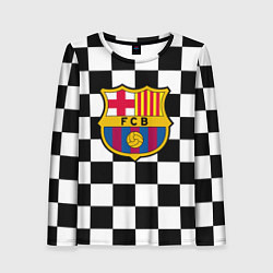 Лонгслив женский Barcelona клетка, цвет: 3D-принт