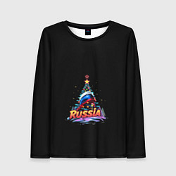 Лонгслив женский Ёлка компания, цвет: 3D-принт