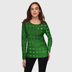 Лонгслив женский Текстура изумрудное мерцание, цвет: 3D-принт — фото 2