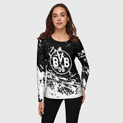 Лонгслив женский Borussia белые краски, цвет: 3D-принт — фото 2