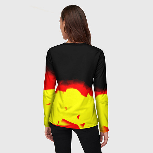 Женский лонгслив Borussia абстракция золото геометрия / 3D-принт – фото 4