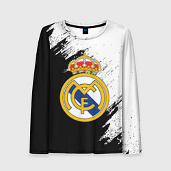 Лонгслив женский Real Madrid текстура штрихи, цвет: 3D-принт