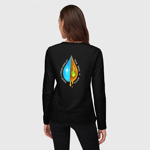 Женский лонгслив Лучше вода у друга полноцветный узор / 3D-принт – фото 4