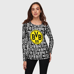 Лонгслив женский Borussia японские символы паттерн, цвет: 3D-принт — фото 2