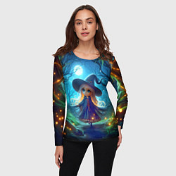 Лонгслив женский Ведьмочка-малютка в ночь на хэллоуин, цвет: 3D-принт — фото 2