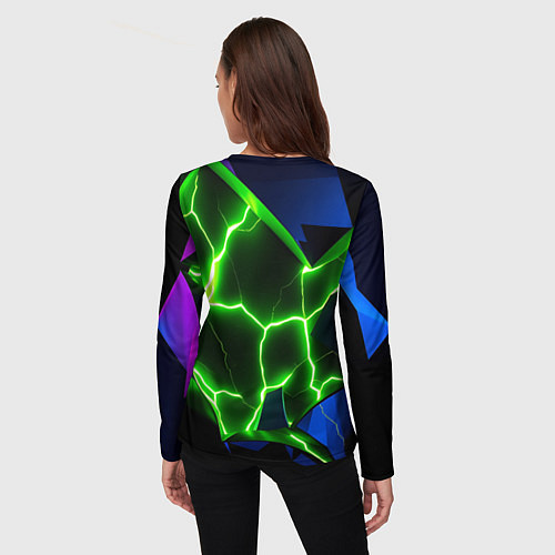 Женский лонгслив Neon green glow / 3D-принт – фото 4