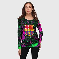 Лонгслив женский Барселона кислотные неоновые краски, цвет: 3D-принт — фото 2
