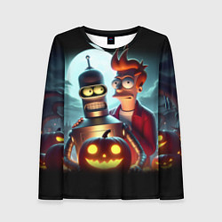 Лонгслив женский Бендер с Фраем в ночь на Хэллоуин, цвет: 3D-принт