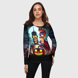 Лонгслив женский Бендер с Фраем в ночь на Хэллоуин, цвет: 3D-принт — фото 2