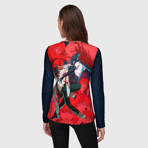 Женский лонгслив Битва с Резе Человек бензопила / 3D-принт – фото 4